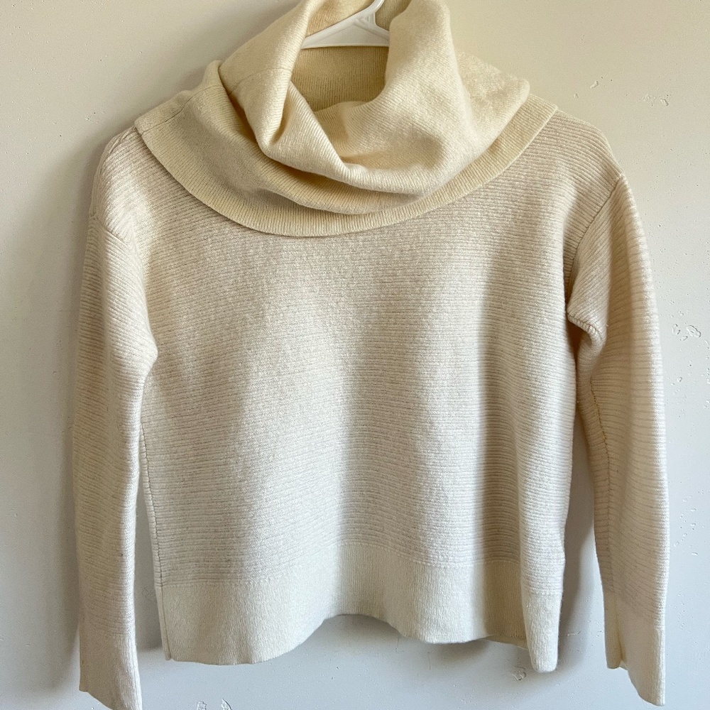Club Monaco Cream Cowl Neck Sweater Size S